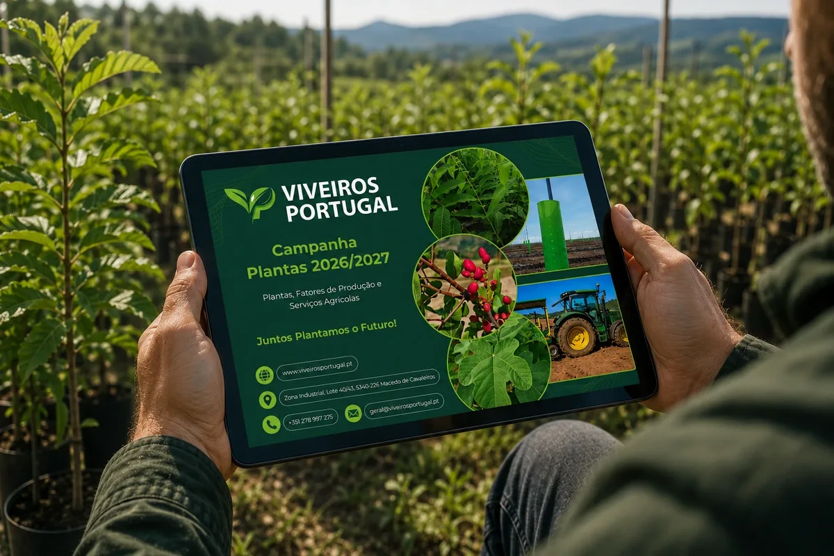 Catálogo de plantas e soluções agrícolas da Viveiros Portugal